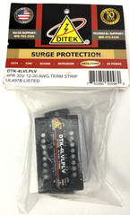 New Ditek DTK-4LVLPLV Surge Protector 4 Pair 30V 12-30 AWG Terminal Strip