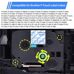 18mm Blue on Clear Lable Tape TZE-143 Compatible Whit Brother PT-1600 1910 D450