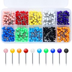 600 Multi-Color Push Pins 1/8in Round Head Stainless Map Thumb Tacks for Office