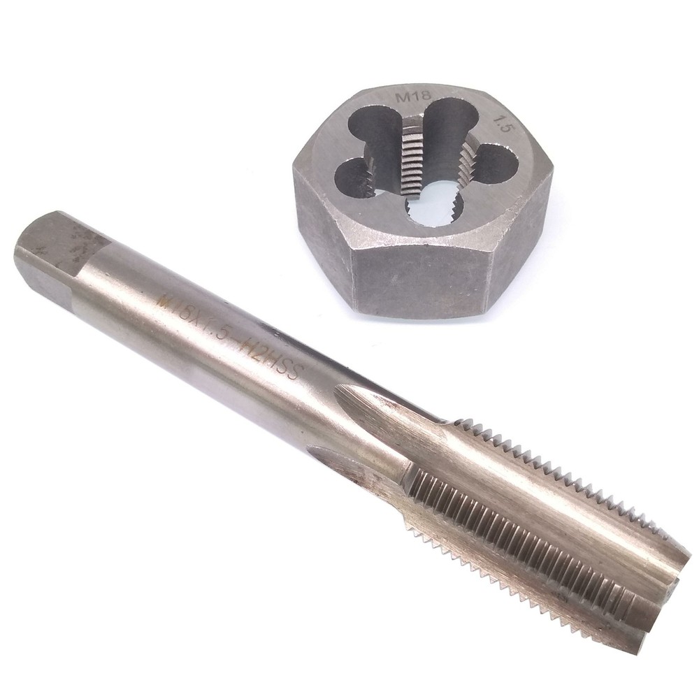 US Stock HSS M18 x 1.5mm Tap & 18×1.5mm Hexagon Die Metric Thread Right Hand Set