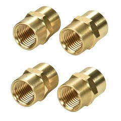 4Pack 1/4″ x 1/4″ NPT Coupler, Brass Female Pipe Fitting 1/4″ x 1/4″ NPT Female