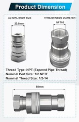 1/2″ NPT Hydraulic Quick Connect Tractor Couplers,ISO 5675 Ball Pioneer Style Hy