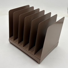 VTG Lit-Ning Metal File Desk Organizer 6 Vertical Slot Metal MCM Office Decor