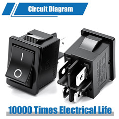 5Pcs Snap-In DPST Rocker Switch Toggle Power On-Off Switch 4 Pin AC 250V 6A 125V