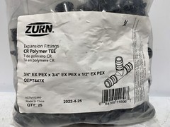 Zurn QEPT443X Expansion Fittings CR Polymer TEE 3/4″ (pk of 25)