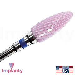 Zirconia Standard Grit Pink Dental Bur Cross Cut Cone 6420501 Ø6.0mm x 14.5mm