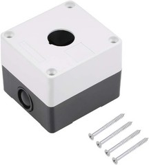 22mm 1 Button Holes Push Button Switch Control Station Box in White and Black
