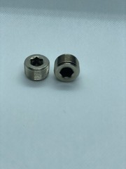 2x 3/8 NPT Male Brass Nickel Hex Head Socket Pipe Plugs Pipe Fitting End Cup