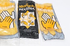 6 Pairs Marigold Industrial Yellow Gloves Size Large