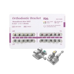 AZDENT Dental MIM Monoblock Orthodontic Brackets Braces Mini Roth/MBT Hooks 345