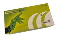 100 PCS WORK GLOVE GREEN NITRILE GLOVES,POWDER FREE,8 MIL, M-L-XL