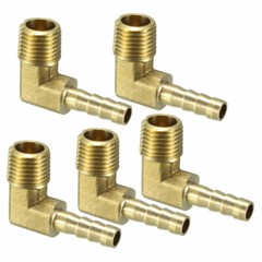 5 Pieces 1/4 HOSE BARB ELBOW X 1/4 MALE NPT Brass Pipe Fitting Gas Fuel Water