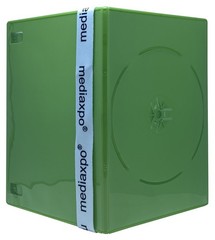 25 SLIM Solid Green Color Single DVD Cases 7MM & 100 OPP Bags