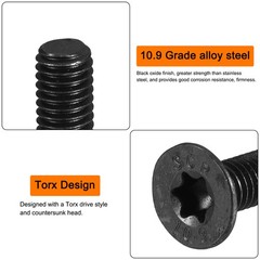 20Pcs M4-0.7x12mm Flat Head Torx Anti Theft Machine Screws Alloy Steel