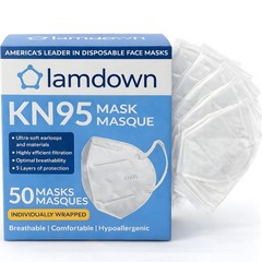 (50-Pack) KN95 Face Masks, Individually Wrapped, Premium Disposable Dust Mask…