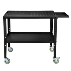36” x 18” 1200lb Load Carbon Steel Workbench Welding Table Storage tray Cart