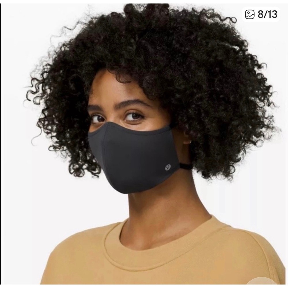 2 Lululemon Black face mask double strapOne size