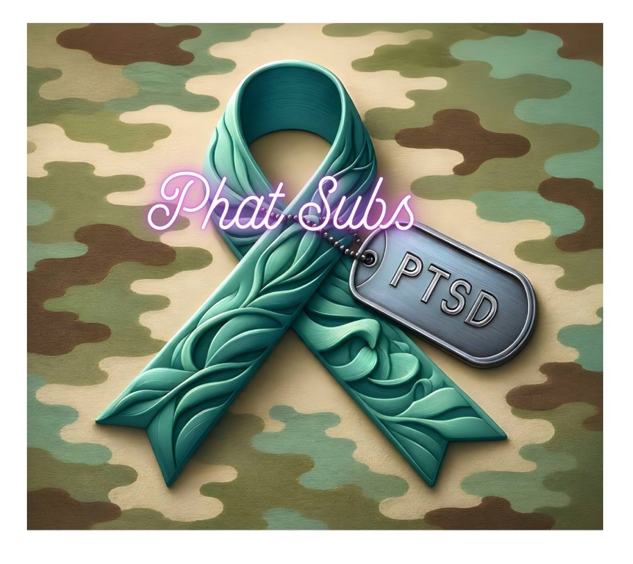 20oz Sublimation Tumbler Wrap PTSD Awareness Ribbon Ready To Press Transfer
