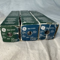 3 LOT General Electric Biax S ECO 9W 2 Pin Compact Fluorescent Lamp F9BX/841/ECO