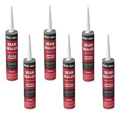 Maxi-Seal White Polyurethane Seam Sealer (6-Pack, 10.5oz Tube) | Durable &