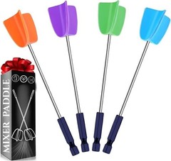 4 PCS Silicone Resin Mixer Paddles for Drill, Epoxy Mixer Attachment for Drill