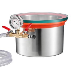Uimoso 1.5Gal Stainless Steel Vacuum Chamber with Tempered Glass Lid Degassing
