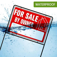 For Sale by Owner Yard Sign with Stakes, 30 Inches High, Double-Sided Printing,