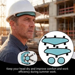 Hard Hat Top Pads and Sweatbands for Safety Helmet, Washable Hard Hat Cooling Li