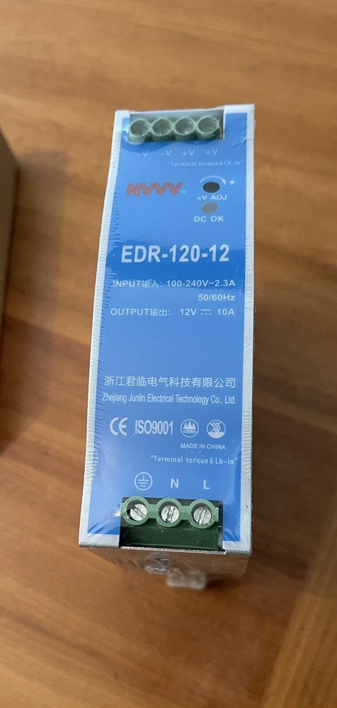 EDR-120-12 120W 12VDC 10Amp Industrial DIN Rail Power Supplies (12V 120W)