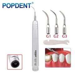 Dental Ultrasonic Air Perio Scaler Handpiece Hygienist 2 4-Holes 3 Tips POPDENT