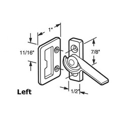 Sliding Window Latch Aluminum Sash Hardware Diecast Left Hand Bright Zinc