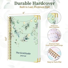 Gratitude Journal Hardcover,Colorful Layout Design 5.9 x 8.6 inches, Green