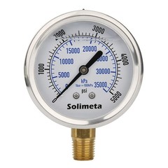 2-1/2″ Dial Size, Oil Filled Hydraulic Pressure Gauge, 0-5000psi/kpa, 304 Sta…