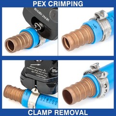 PEX Clamp Tool Kit PEX Ring Crimping & Removal 33pc for 3/8 1/2 3/4 1 inch