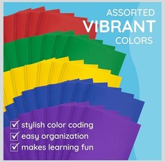 50 Pack 2 Pocket Folders w/ Prongs Letter Size Blue Summit Supplies