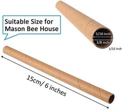 200 Pieces Mason Bee Tubes 6 Inches Outdoor Bee Cardboard Tubes Beekeeper Replac