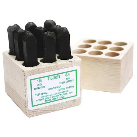 Young Bros Stamp Works 03092 Hand Stamp Kit, Number Set