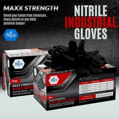 MED PRIDE Maxx Strength Nitrile Industrial Black, 8 Mil Thick – Diamond Textu…