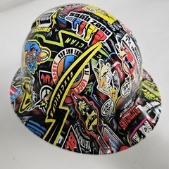 full brim hard hat custom hydro dipped IN ELECTRICIAN EXTREME STICKER BOMB NEW