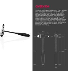 , Tromner Neurological Reflex Hammer with Built-In Brush for Cutaneous and Super