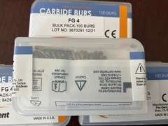 PacDent Dental Carbide Burs Round #4 FG4 Bulk Clinic Pack of 100