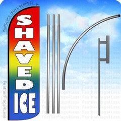 SHAVED ICE – WINDLESS Swooper Flag KIT Feather Shaved Ice Sign – rainbow WF0019