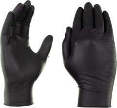First Glove Black Nitrile Light Industrial Disposable Gloves 3 Mil, Latex Free