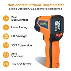 Laser Infrared Thermometer Gun -58F to 1112F IR Temp for HVAC Kitchen Auto