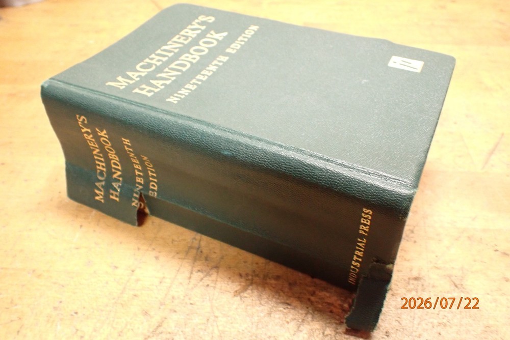 LOT 622: VINTAGE MACHINERY’S HANDBOOK MACHINIST BOOK