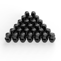 24pcs Lug Nuts for F150 One-Piece OEM M14x1.5 Black 24PCS-2015-2025 F150