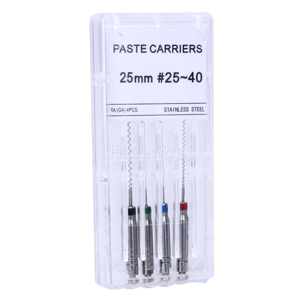 4Pcs Dental Endodontic Stainless Steel Rotary Paste Carriers Spiral Fillers 25mm