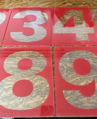 Gas Station Price Numbers 0-9 58 Piece Set Of 8” X 10” Red Clear Plexiglass