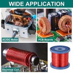 24 AWG Magnet Wire, 24 Gauge 48 oz Enameled Copper Wire, 155C(311F), Red,Blue