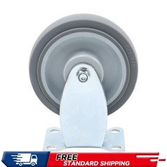 4 Pieces 5″ Industrial Casters Heavy Duty Fixed Rubber Casters 1400 Pounds Grey